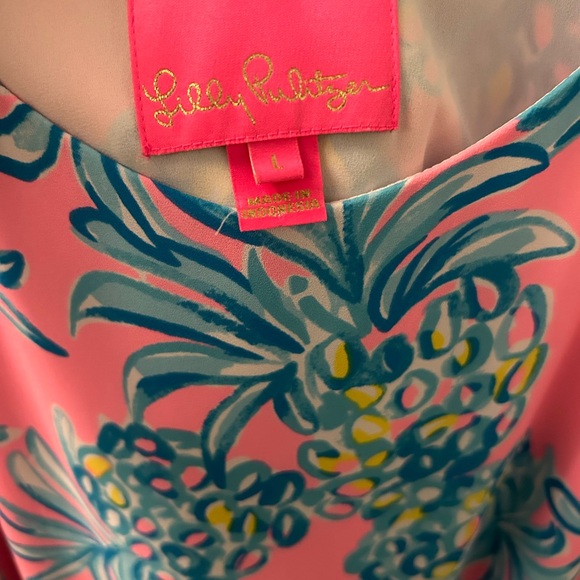 Lilly Pulitzer Winni Pelican Pink Pineapple Print Beat the Heat Midi Dress - Picture 5 of 9
